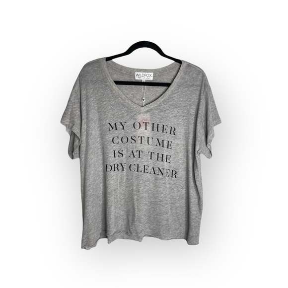 new Wildfox ๐น๏ธ My Other Costume Halloween Graphic Tee ๐น๏ธ Heather Grey ๐น๏ธ M - Picture 6 of 16